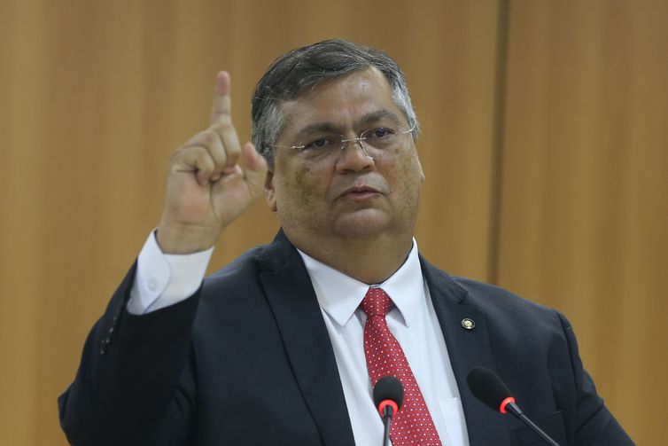 Brasília (DF) 12/04/2023 Ministro da Justiça e Segurança Pública, Flávio Dino, fala sobre as novas ações de prevenção e combate a ameaças de ataques em escolas.
Foto: Valter Campanato/Agência Brasil.
