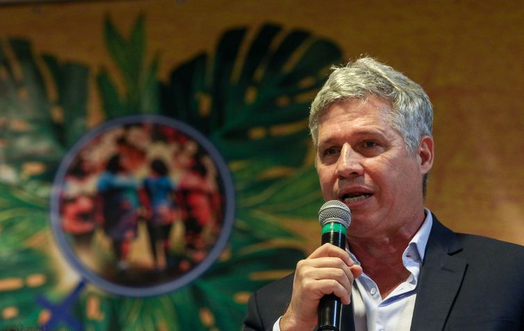 Brasília (DF) 14/06/2023 - O ministro do Desenvolvimento Agrário e Agricultura Familiar, Paulo Teixeira, durante bertura do 2° Encontro Nacional de Mulheres Quilombolas. Foto Antônio Cruz/Agência Brasil