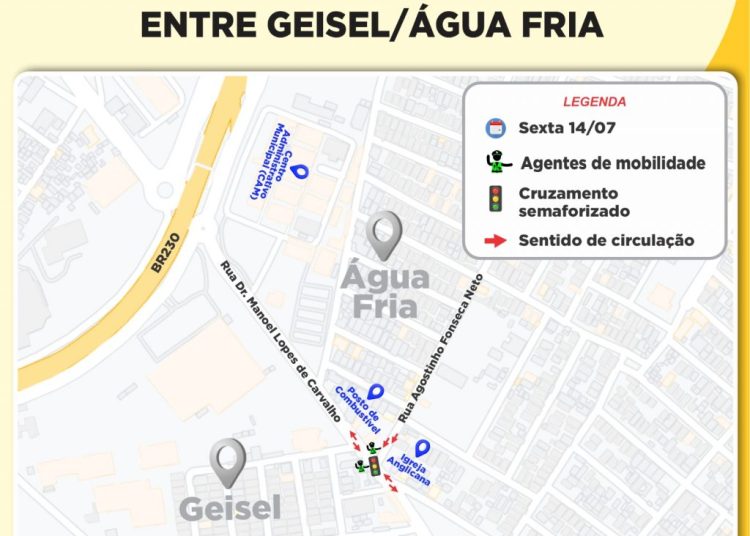 Semob-JP alerta população para novo cruzamento com semáforo entre os bairros do Geisel e Água Fria