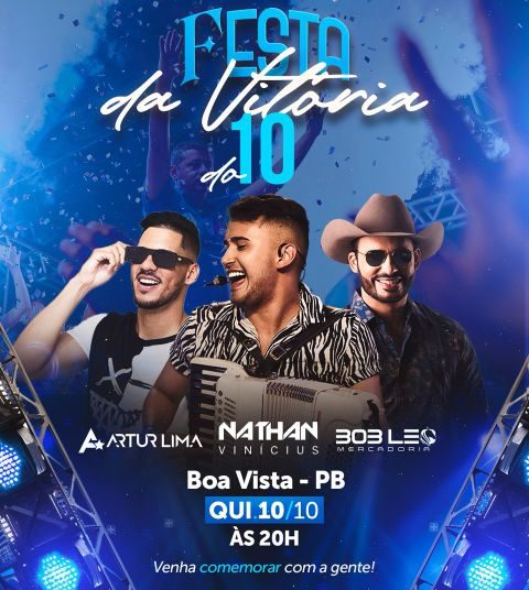 Prefeito eleito de Boa Vista anuncia festa da vitória com shows de Arthur Lima, Nathan Vinícius e Bob Léo Mercadoria